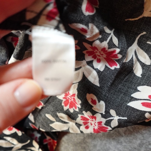 J Jill Dress Womens Large Black Floral Sleeveless Collared Midi Dress Pockets - Picture 8 of 10